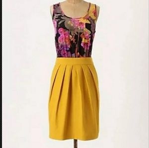Anthropologie Tabitha floral/mustard dress sz 4